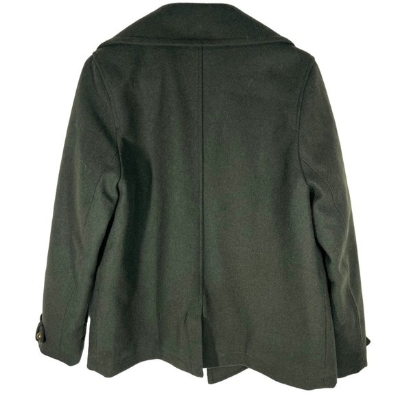 American Eagle Peacoat Women L Army Green Winter Fall Miliatary Wool Jacket Coat - Picture 3 of 16
